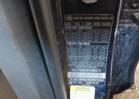 2017 Land Rover Discovery Sport Hse from USA, damaged, VIN SALCR2BG0HH666273